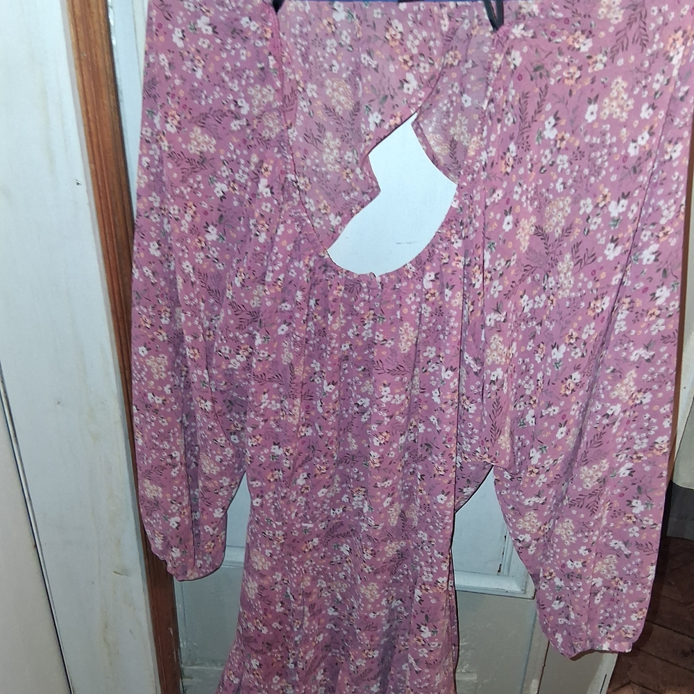Forever 21 Pink Floral Backless Dress